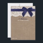 Cartão De Conselho Fita De marinho No Casamento De Colchões E Locais<br><div class="desc">Celebre em estilo com estes cartões de conselho rústicos. O simples, mas na moda, design permitirá que seus convidados escrevam um aviso para que você mantenha e leia nos próximos anos. O texto é fácil de personalizar para que esses cartões possam ser rapidamente transformados em cartões de aconselhamento para chás...</div>
