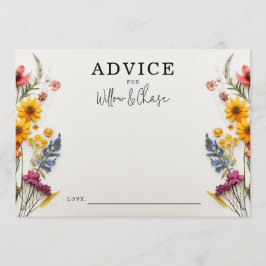 Cartão De Conselho Flores Presas — Placas De Conselhos De Casamento D