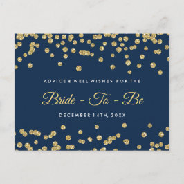 Cartão De Conselho Glitter Glitter Confetti, Marinho de Faux Dourado,