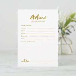 Cartão De Conselho Gold Modern Script Graduation