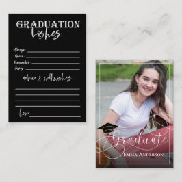 Cartão De Conselho Graduação de fotos em branco e preto 2025 do forma