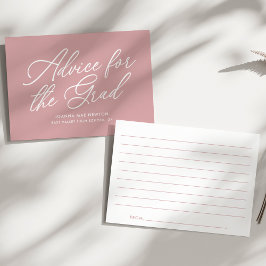 Cartão De Conselho Graduação de Script Moderno Dusty Rosa