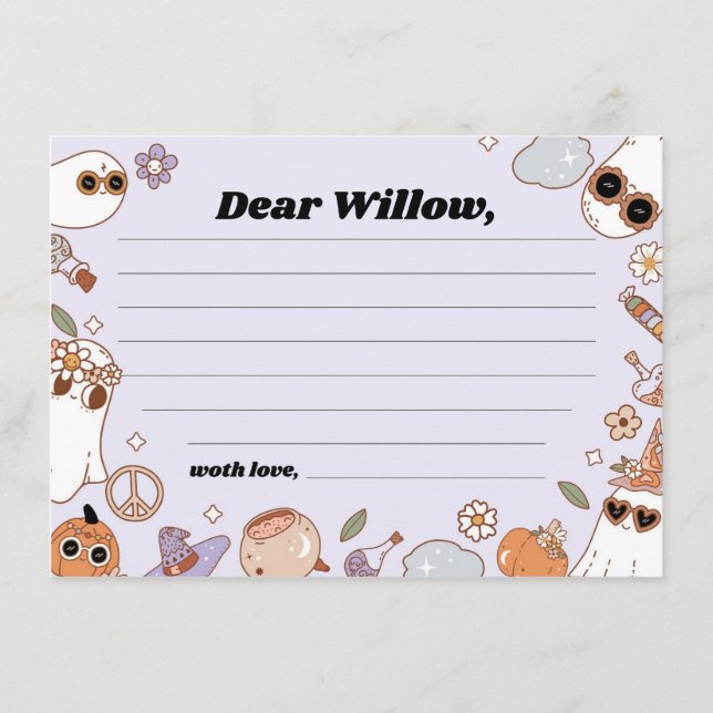 Cartão De Conselho Groovy Spooky Halloween Birthday Time Capsule Card (Frente)