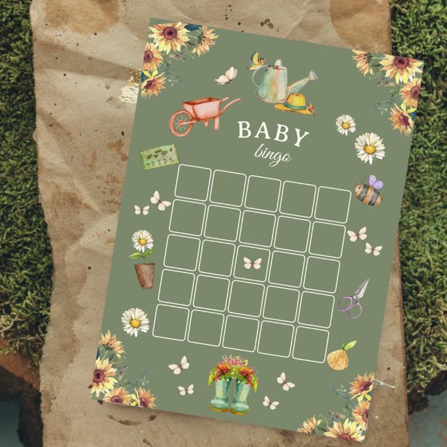 Cartão De Conselho Growing with Love Baby Shower Bingo Game (Criador carregado)