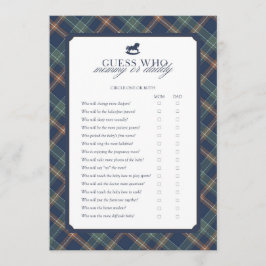 Cartão De Conselho Guess Who Mommy or Daddy Baby Shower Game 