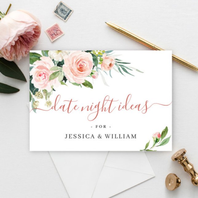 Cartão De Conselho Ideia Noturna de Data do Chá de panela das Flores  (Criador carregado)