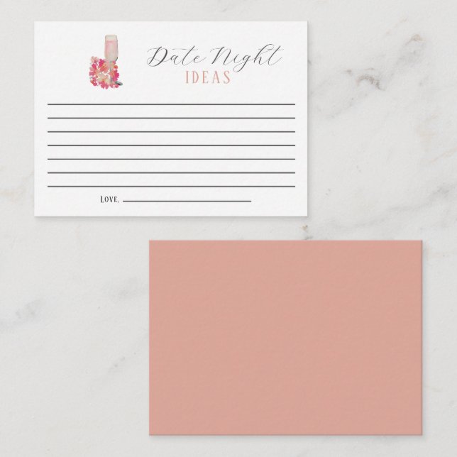 Cartão De Conselho Ideias Noturnas do Chá de panela Petals & Prosecco (Frente/Verso)