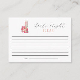 Cartão De Conselho Ideias Noturnas do Chá de panela Petals & Prosecco