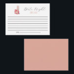 Cartão De Conselho Ideias Noturnas do Chá de panela Petals & Prosecco<br><div class="desc">Carteira noturna de Chá de panela do tema Petals e Prosecco. Concebido e ilustrado por Kristine Lee www.kristineleedesigns.com</div>