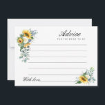 Cartão De Conselho impermeável<br><div class="desc">Um simples design floral com girassóis de aquarela. Sinta-se livre para alterar as cores e os detalhes do texto.</div>
