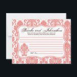 Cartão De Conselho Impressão de Lace do Damasco Branco Coral com Plac<br><div class="desc">Essas adoráveis placas de conselho graváveis são a adição perfeita a qualquer chá de fraldas ou festa de aniversário. Basta entregar estas cartas aos seus convidados, juntamente com canetas Sharpie de ponta fina. Seus hóspedes podem anotar qualquer conselho que tenham para a nova mamãe ser ou para o aniversariante ou...</div>