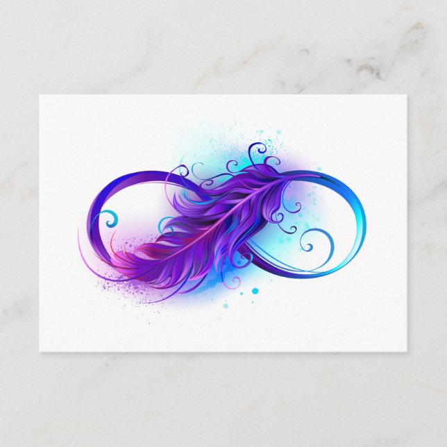Cartão De Conselho Infinity with Purple Feather (Frente)