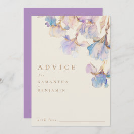Cartão De Conselho Iris Floral Wedding Elegante
