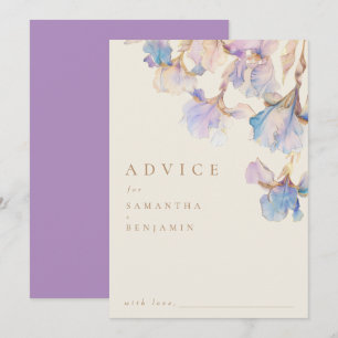 Cartão De Conselho Iris Floral Wedding Elegante