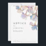 Cartão De Conselho Iris Floral Wedding Elegante<br><div class="desc">Estes cartões de conselho elegantes são perfeitos para casamentos de primavera e verão. Este design apresenta íris de aquarela em tons de lilás e de azul-piscadela. Toques sutis de ouro acrescentam um elemento mágico e brilhante.</div>