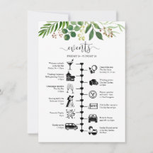 Itinerário do Convidado de Casamento Verde bonito