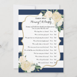 Cartão De Conselho Jogos chás de fraldas - Desejos por Bebê e Adivinh