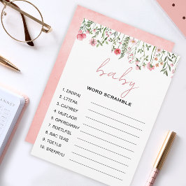 Cartão De Conselho Jogos de chá de fraldas de palavras selvagens