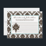 Cartão De Conselho Lace de Damask Castanho da Placa de Aviso Escrita<br><div class="desc">Essas adoráveis placas de conselho graváveis são a adição perfeita a qualquer chá de fraldas ou festa de aniversário. Basta entregar estas cartas aos seus convidados, juntamente com canetas Sharpie de ponta fina. Seus hóspedes podem anotar qualquer conselho que tenham para a nova mamãe ser ou para o aniversariante ou...</div>