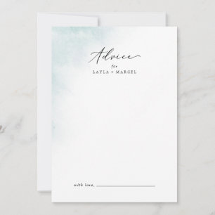 Cartão De Conselho Lavagem de Aquarela  Casamento Azul