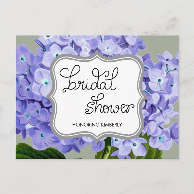 Cartão De Conselho Lavanda Hydrangeas Chá de panela Advice (Frente)
