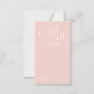 Cartão De Conselho Lista de Baldes de Casamento de Script Moderno