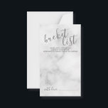 Cartão De Conselho Lista de Baldes de Casamento de Script Moderno Clá<br><div class="desc">Adicione um toque pessoal ao seu casamento com um cartão de balde de casamento de script moderno. Este cartão apresenta o título no estilo de fonte da caligrafia moderna da cinza e detalhes no estilo de fonte sans serif moderno da cinza em fundo de mármore branco.</div>
