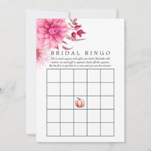 Cartão De Conselho Marsala - Borgonha e Blush Autumn Bridal Bingo