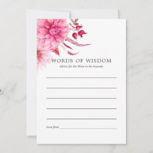 Cartão De Conselho Marsala - Burgundy & Blush Autumn Fall Baby Advice