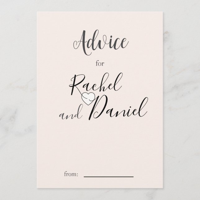 Cartão De Conselho Modern Wedding (Frente)