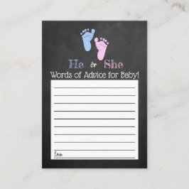 Cartão De Conselho Moderno Tipografia, Sexo, Festa de Revelação! Chá 