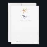 Cartão De Conselho Náutico Moderno | Casamento de Starfish<br><div class="desc">Este moderno cartão de conselho náutico de náutica é perfeito para um casamento de cruzeiro ou praia e pode ser usado para qualquer evento. O simples design apresenta estrelas douradas. Esses cartões de aviso podem ser usados como alternativo de guia para uma recepção de casamento, chá de panela, chá de...</div>