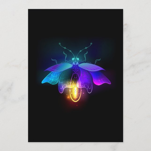 Cartão De Conselho Neon Firefly a preto (Frente)