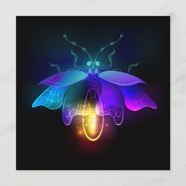 Cartão De Conselho Neon Firefly a preto (Frente)
