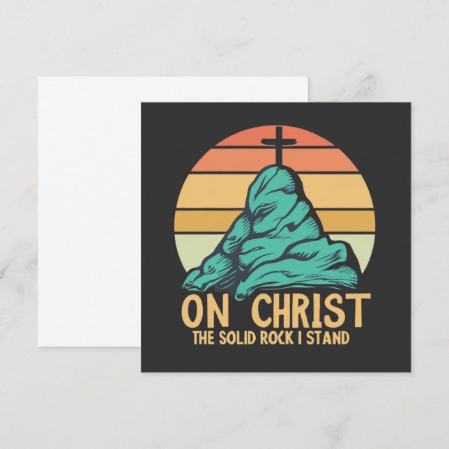 Cartão De Conselho No Cristo, o Solid Rock I Stand (Frente/Verso)