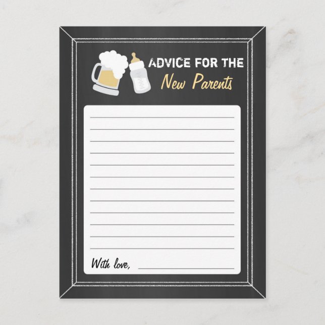 Cartão De Conselho "O Bebê Está A Criar" Aconselhamento (Frente)