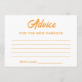 Cartão De Conselho Orange White Vem O Chá de fraldas Do Sol Filho