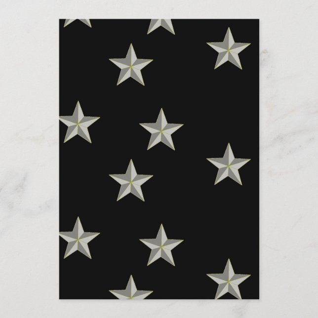 Cartão De Conselho padrão das estrelas da cinza em preto (Frente)