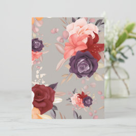 Cartão De Conselho Padrão de flores coloridas incluindo rosas