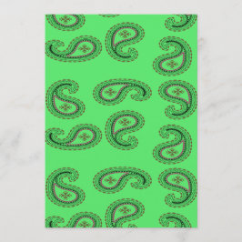 Cartão De Conselho Padrão paisley decorativo em verde