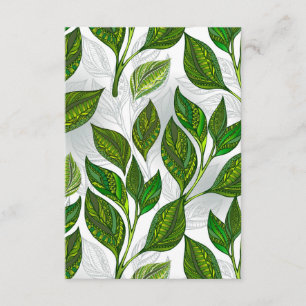 Cartão De Conselho Padrão sem costura com folhas verdes de chá