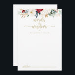 Cartão De Conselho Palavras Clássicas de Casamento Floral Dourado da<br><div class="desc">Este clássico cartão de conselho floral de ouro floral é perfeito para um casamento rústico. A design apresenta a cor-de-água, flores brancas, borrifadas e douradas e bagas com folhagem verde dispostas em buquês elegantes. Estas cartas são perfeitas para um casamento, chá de panela, chá de fraldas, festa de formatura e...</div>