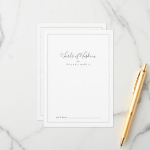 Cartão De Conselho Palavras de Sabedoria Minimalistas para Chá de Noi