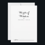 Cartão De Conselho Palavras de Sabedoria sobre Caligrafia Moderna<br><div class="desc">Este moderno cartão de conselho de caligrafia é perfeito para um casamento rústico. O design simples e elegante apresenta a tipografia de scripts clássicos e ricos em preto e branco. Estas cartas são perfeitas para um casamento, chá de panela, chá de fraldas, festa de formatura e muito mais. Personalize as...</div>