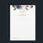 Cartão De Conselho Palavras Douradas e Florais de marinho de Sabedori<br><div class="desc">Este marinho esfregando palavras de casamento de ouro floral do cartão de conselho de sabedoria é perfeito para um casamento rústico. A design apresenta belas flores azuis escuras pintadas manualmente, azuis, marinhos, rosa, pinceladas, douradas e folhagem verde. Estas cartas são perfeitas para um casamento, chá de panela, chá de fraldas,...</div>