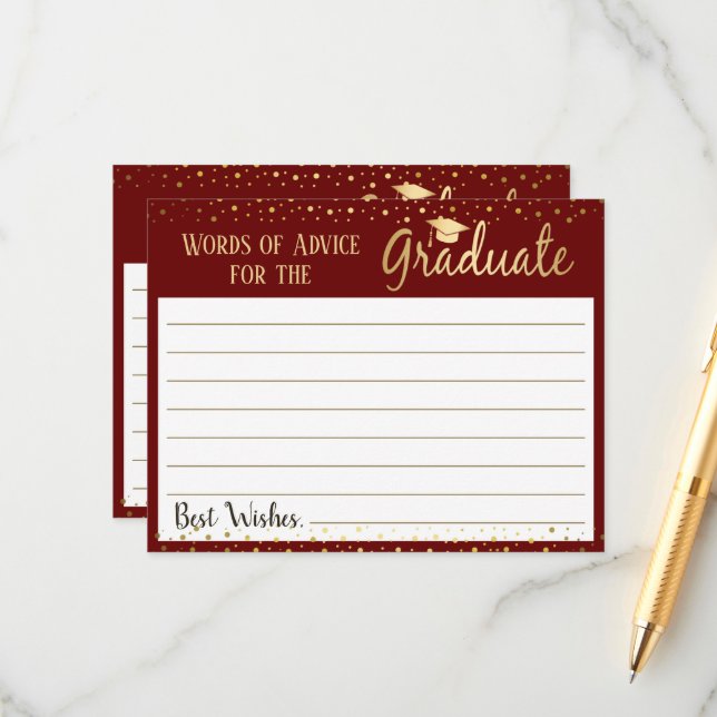 Cartão De Conselho Palavras Elegantes de Aconselhamento sobre Graduaç (Frente/Verso In Situ)