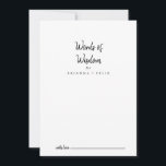 Cartão De Conselho Palavras Modernas de Sabedoria<br><div class="desc">Este moderno cartão de conselho de sabedoria é perfeito para um casamento rústico. O design simples e elegante apresenta a tipografia de scripts clássicos e ricos em preto e branco. Estas cartas são perfeitas para um casamento, chá de panela, chá de fraldas, festa de formatura e muito mais. Personalize as...</div>