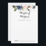 Cartão De Conselho Palavras sobre Casamento Floral do Elegante Winter<br><div class="desc">Este elegante cartão de conselho floral de inverno é perfeito para um casamento moderno. O design apresenta belas flores azuis escuras, azuis, marinhos, rosa, pinceladas, douradas e folhagem verde pintadas manualmente, amontoadas em buquês elegantes. Estas cartas são perfeitas para um casamento, chá de panela, chá de fraldas, festa de formatura...</div>