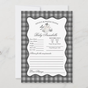 Cartão de Conselho para Bebê com Gingham Preto e F