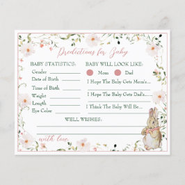 Cartão de Conselho para Chá de Bebê Coelho Floral